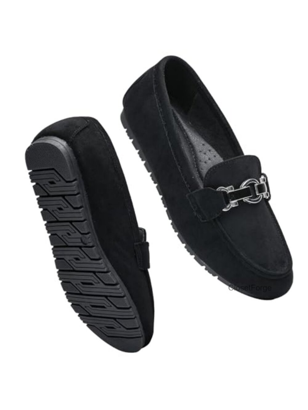 Women's Loafers Wide Comfort Casual Work Flats Shoes Faux Suede